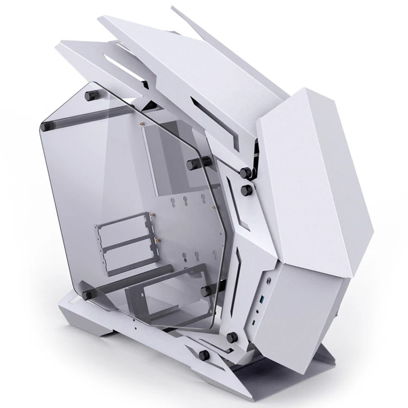 Torre mini Micro-ATX Jonsbo MOD3 Tempered Glass White, caja de PC con soporte Mini-ITX/Micro-ATX