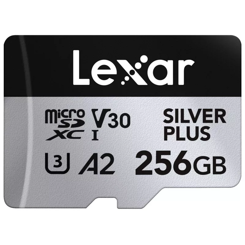 Tarjeta de memoria microSD 256GB C10 A2 U3 V30 205/150MB/s Silver Plus