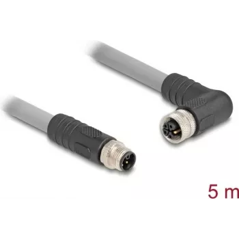 Cable sensor/actuador DeLOCK 80545 5 m RST M12 gris