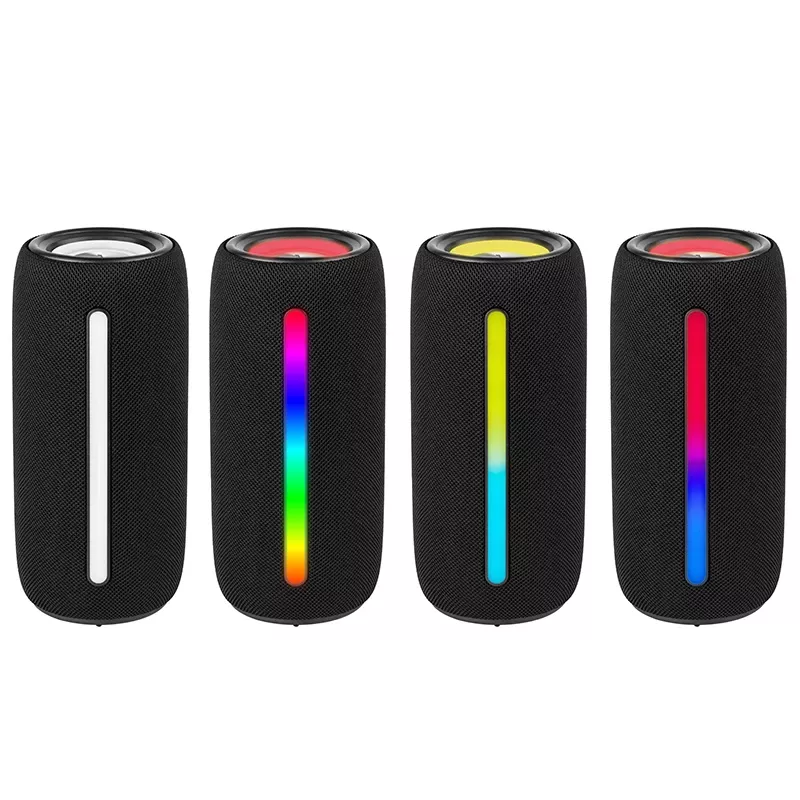 Altavoz portátil estéreo TRACER Stripe negro — 10 W RMS, Bluetooth/cableado, USB-A y USB-C, MicroSD, batería integrada (hasta 5 h)