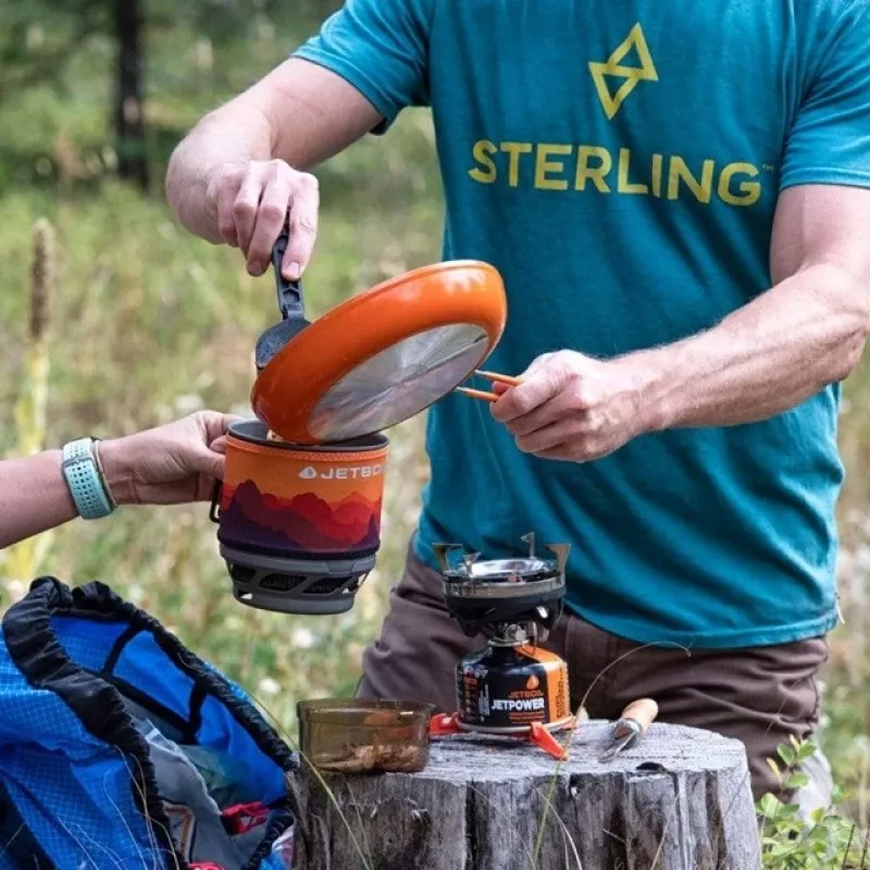 Hornillo de barbacoa portátil Jetboil MiniMo – hornillo de camping compacto y ligero con quemador Fluxring integrado y control de cocción a fuego lento
