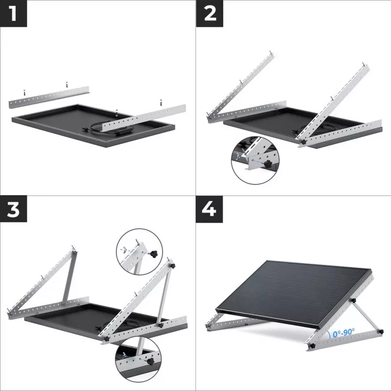 Kit de montaje EcoFlow AA-FRAME-28IN autoportante plata