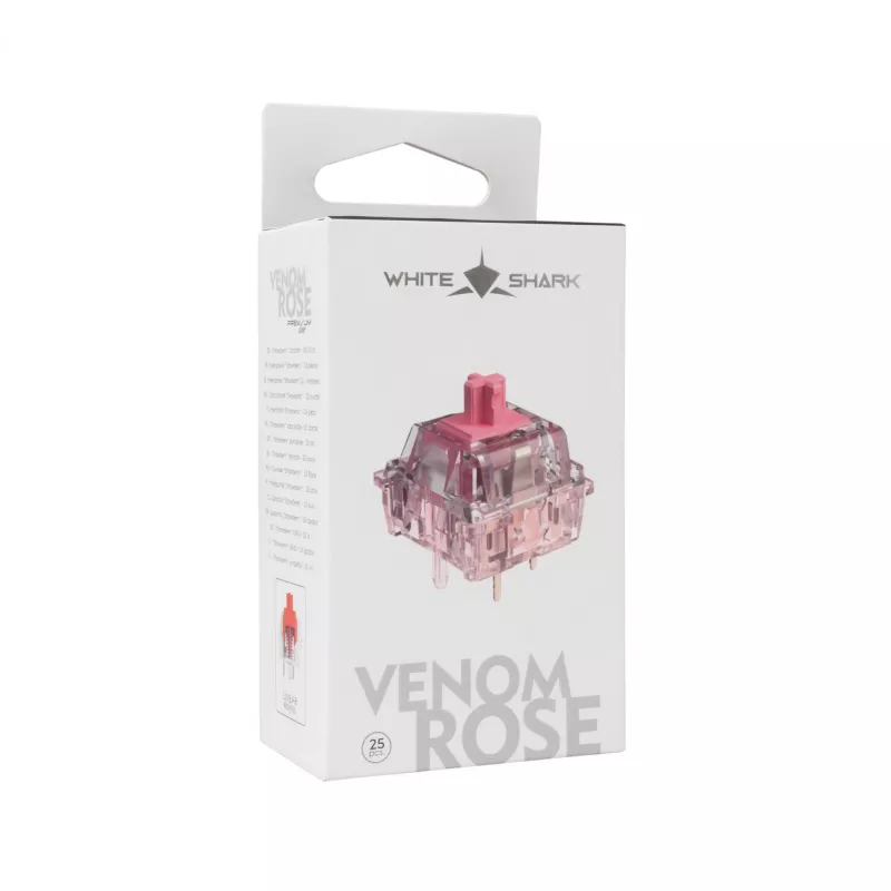 White Shark Venom Rose interruptores mecánicos para teclado, 25 uds.