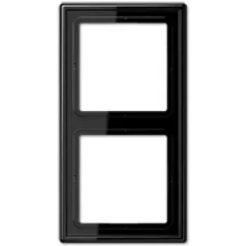 Placa de pared JUNG LS 982 SW negro, duroplast, sin tornillos, 81×152 mm