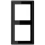 Placa de pared JUNG LS 982 SW negro, duroplast, sin tornillos, 81×152 mm