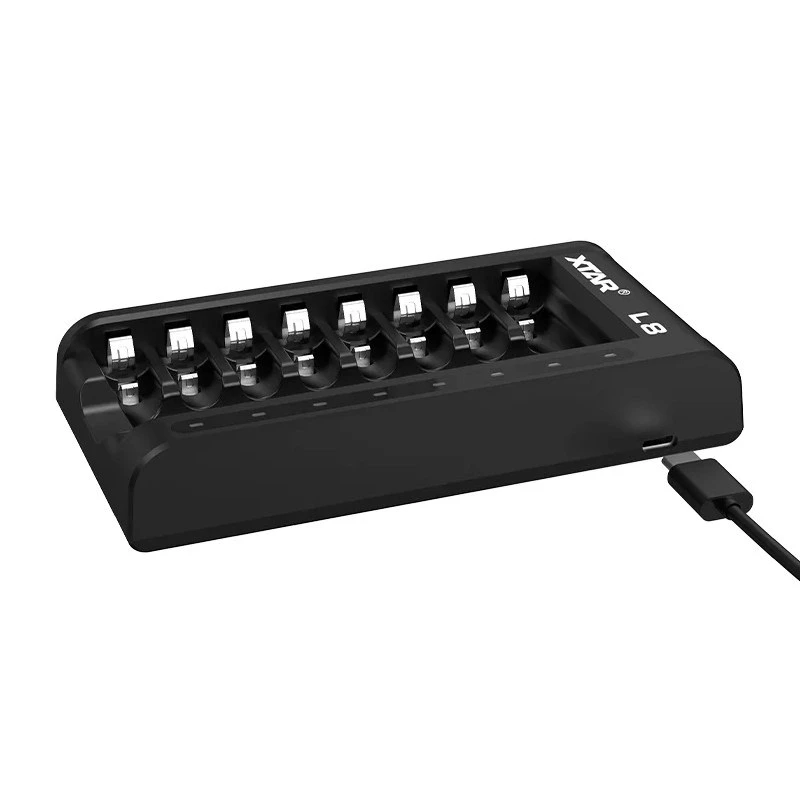 Cargador de baterías AA/AAA 1,5 V y 1,2 V, inteligente - 8 ranuras