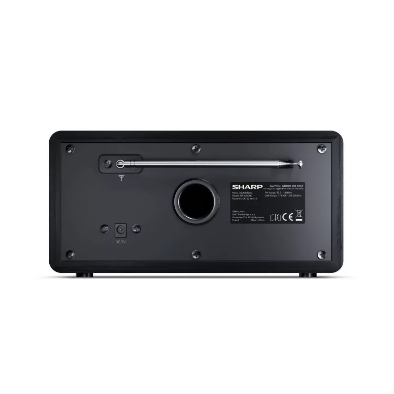 Radio digital Sharp DR-450 – negro, personal, digital, DAB, DAB+, FM, 87,5 – 108 MHz, 174,928 – 239,2 MHz, 3 W