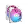 Corsair iCUE LINK RX140 RGB juego inicial doble de ventiladores de caja, PWM, 140 mm, 2 uds., blanco