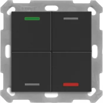 MDT BE-TAL55T406.01 Pulsador KNX Light 55 4f RGBW sensor de temperatura negro mate Neutro 1 (BE-TAL55T406.01)