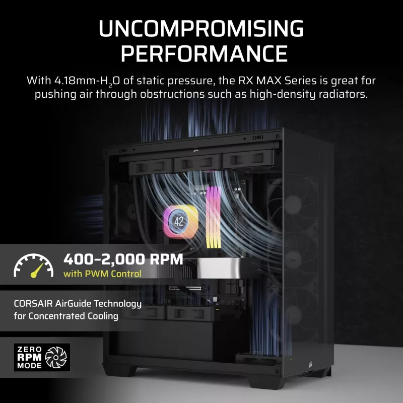 Corsair iCUE LINK RX120 MAX Ventilador para carcasa 120mm - Negro