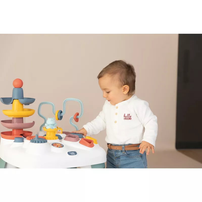 Mesa de actividades SMOBY Little mesa interactiva 140320 para niños pequeños, superficie de juego con luz y sonidos