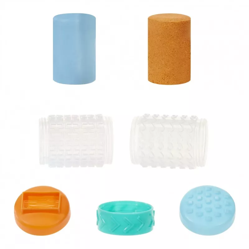 Plastilina Wonder Factory Never Dry Dough, azul claro, naranja