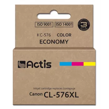 Cartucho compatible ACTIS KC-576 para impresora Canon — azul, rojo, amarillo, 15 ml, rendimiento estándar