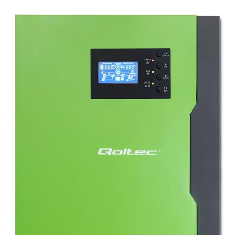 Inversor off-grid Qoltec 53887 inversor solar 10 kVA Polímero de litio Negro