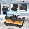 Clatronic WA 3606 gofrera 2 gofres negra, acero inoxidable 800 W