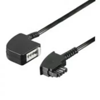 Wentronic Goobay alargador TAE-F de 4 polos, negro, 3 m - conector macho TAE-F a conector hembra TAE-F (50242)