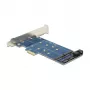 DeLOCK 89374 tarjeta PCI Express x1 a 2x M.2 NGFF internos