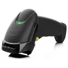 Qoltec 50853 lector láser de códigos de barras portátil 1D/2D, USB con cable, cable de 1,65 m, 97x65x167 mm, 105 g, negro