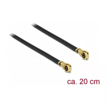 Delock 89643 cable de antena, MHF 4L a MHF 4L, 1.13, 20 cm, negro