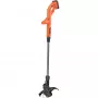 Black+Decker ST1823 cortabordes a batería de 18 V, 25 cm, Li-ion de 1,5 Ah, mango telescópico, naranja/negro