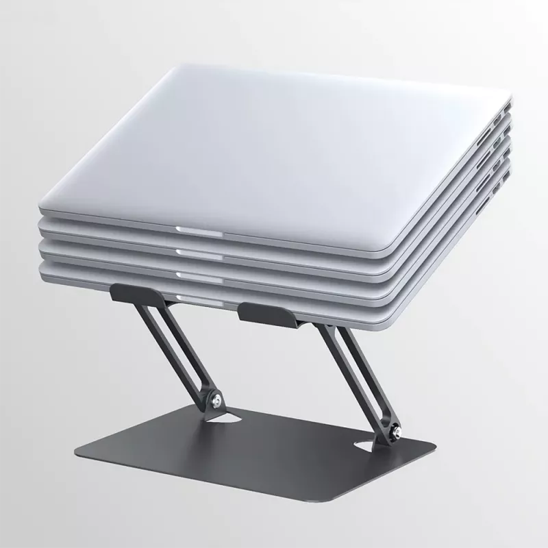 Soporte para portátil MEDIA-TECH MT2661 — altura ajustable, diseño plegable de aluminio para portátiles de hasta 17
