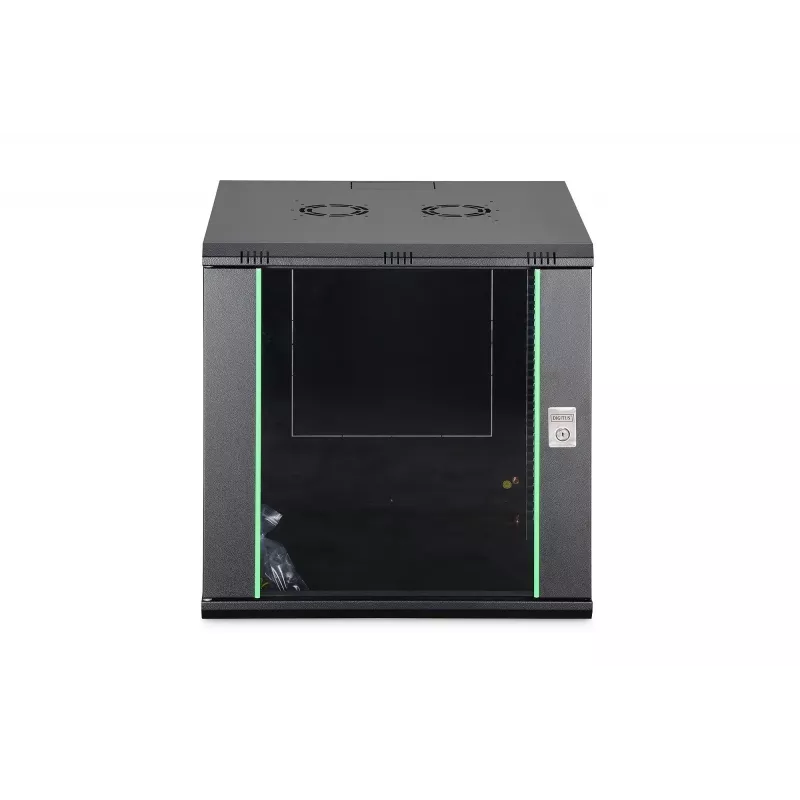 Caja de red de montaje en pared DIGITUS Dynamic-N DN-37111 — 12U, 600 x 600 mm, IP20, cerradura con llave