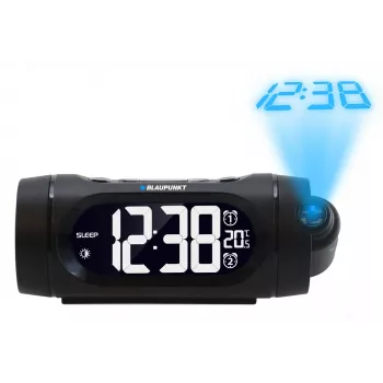 Radio despertador Blaupunkt CRP9BK, FM PLL, proyector, función de carga USB, temperatura interior (CRP9BK)