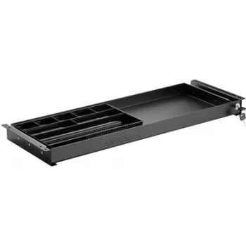 SpeaKa Professional SP-10938492 Cajón extraíble bajo el escritorio 740 mm x 449 mm con cerradura rango de altura: 50,8 mm (máx.) Negro (SP-10938492)