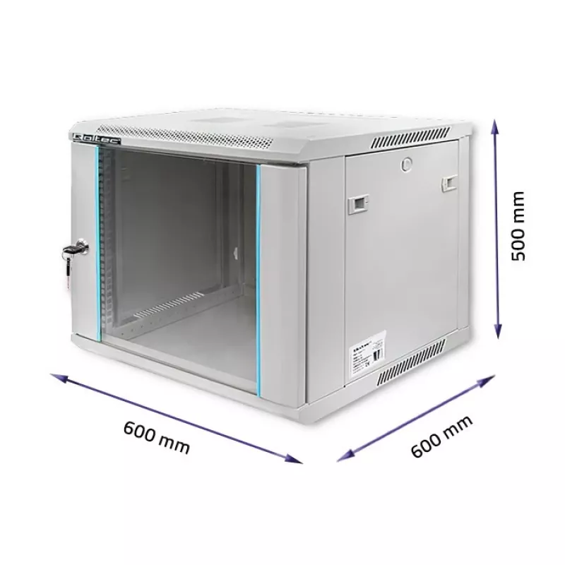 Armario rack QOLTEC 19 pulgadas 9U 600x500x600 montaje en pared o suelo carcasa para servidor