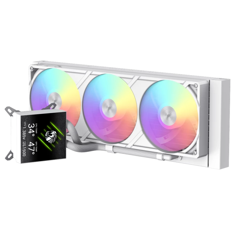 Refrigeración líquida para CPU Gamemax | GLACIER 360 LCD WH | Intel, AMD