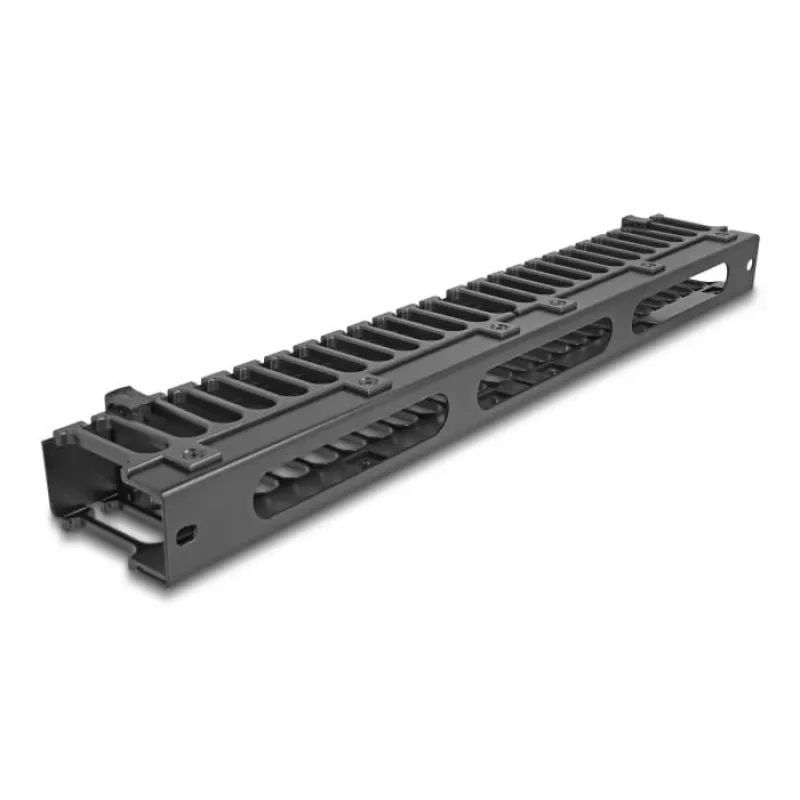 Panel de gestión de cables DeLOCK 19 pulgadas 3 aberturas 1U negro