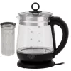 Adler Hervidor de agua | AD 1299 | Eléctrico | 2200 W | 1,5 L | Vidrio | Base giratoria 360° | Negro