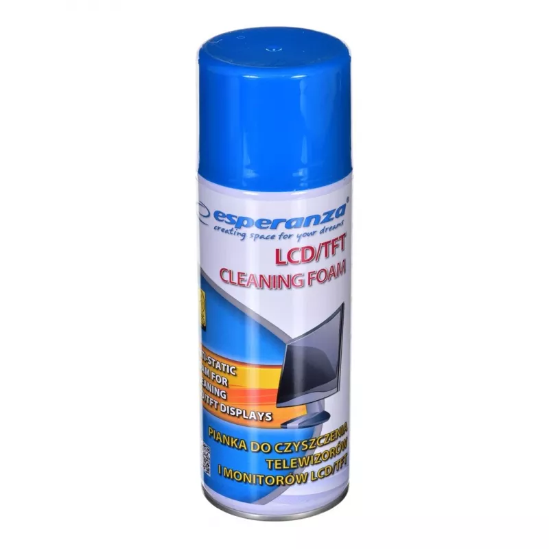 Espuma limpiadora de equipos ESPERANZA ES119 — 400 ml para pantallas LCD/TFT/Plasma, Multicolor