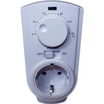 Enchufe termostato Bachmann Powersocket-Thermo 8141 blanco – termostato de ambiente enchufable, modelo 8141