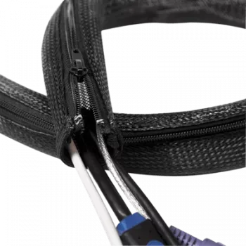 LOGILINK KAB0049 LOGILINK Organizador de cables flexible con cremallera, negro 2 m