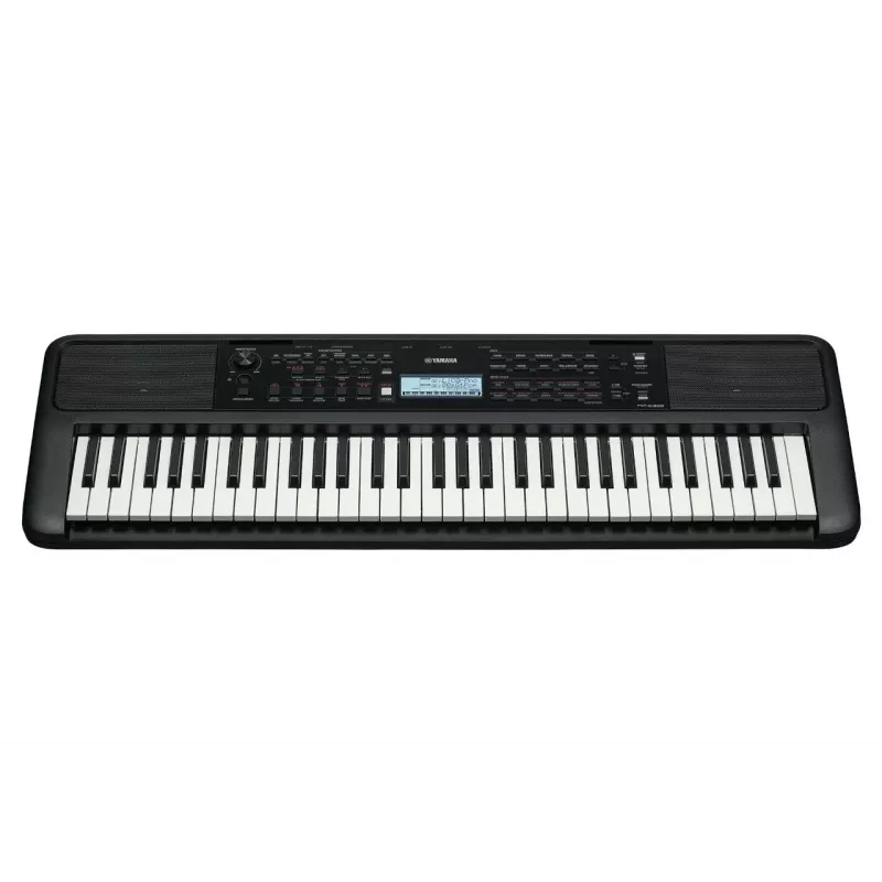 Teclado YAMAHA PSR-E383 — Teclado MIDI portátil de 61 teclas, pantalla LCD, USB, altavoces integrados, a pilas (6), negro