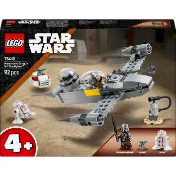 LEGO Star Wars Set 75410 Modelo N-1 Starfighter con 92 piezas, minifiguras Mando y Grogu