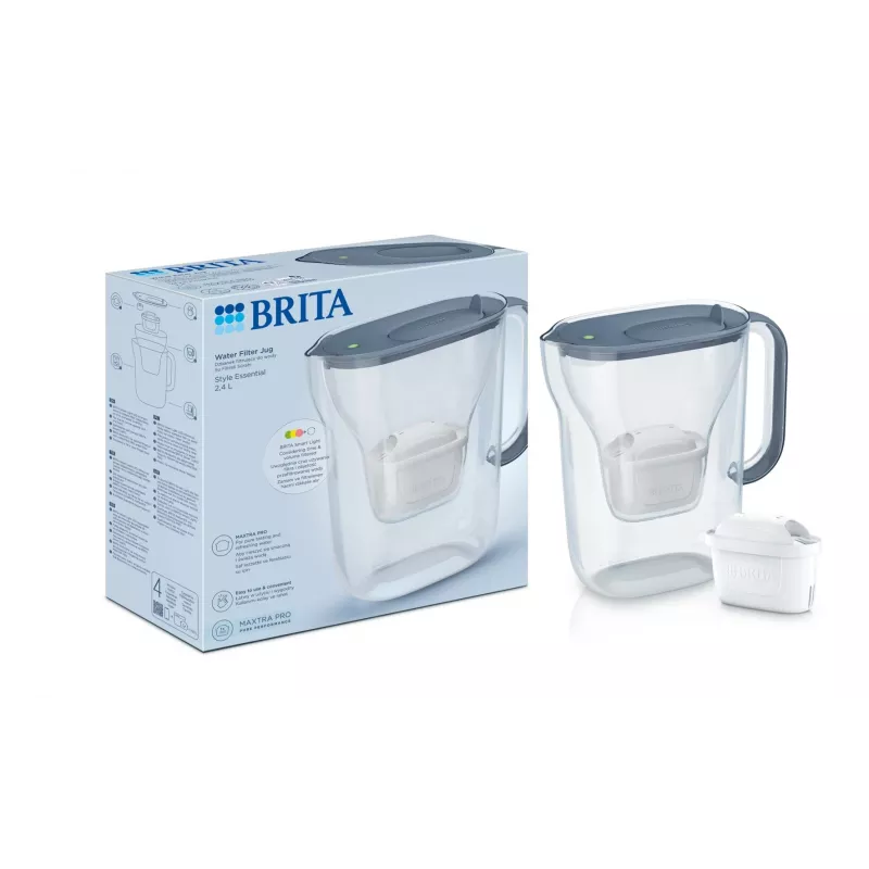 BRITA Style Essential jarra filtrante de agua 2,4 l con 1 cartucho MAXTRA Pro, grafito
