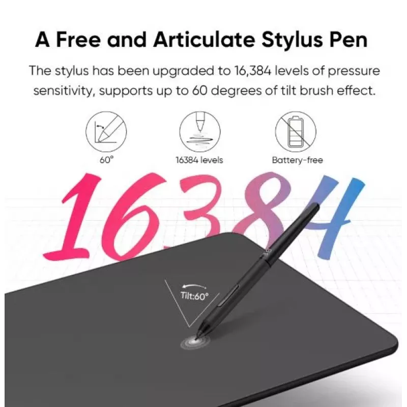 Tableta gráfica XP-Pen DECO 01 V3 — 5080 lpi, 254 x 158,75 mm, negra, USB (con cable e inalámbrica)