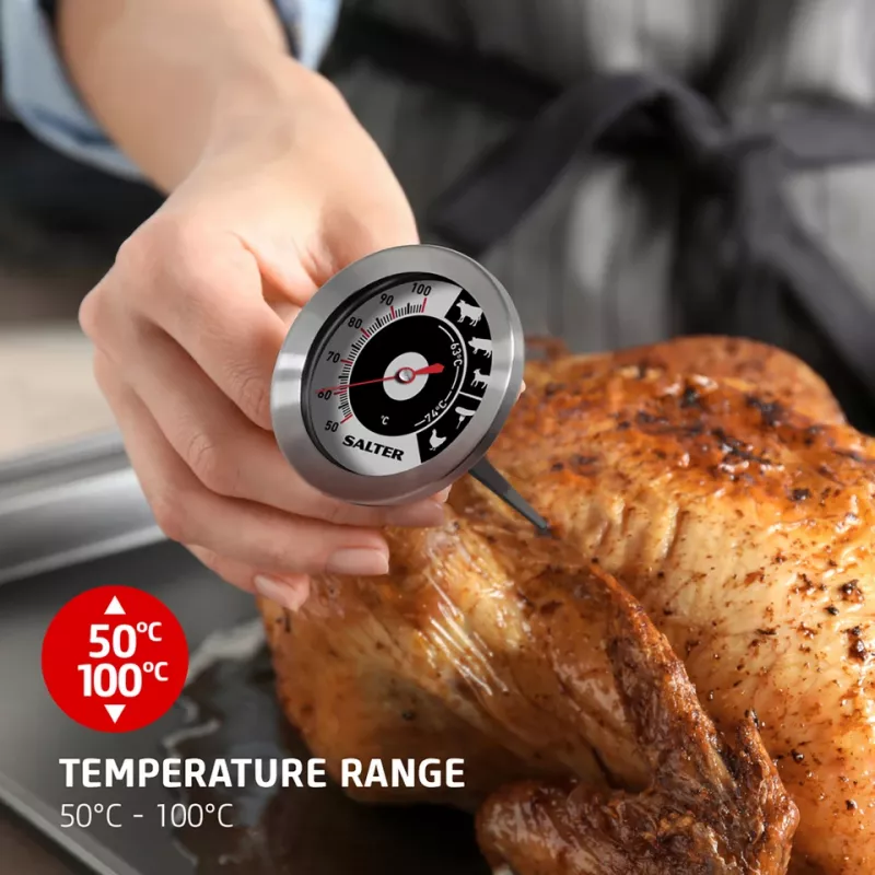 Termómetro analógico para carne Salter 512 SSCR de acero inoxidable – sonda analógica para horno y parrilla
