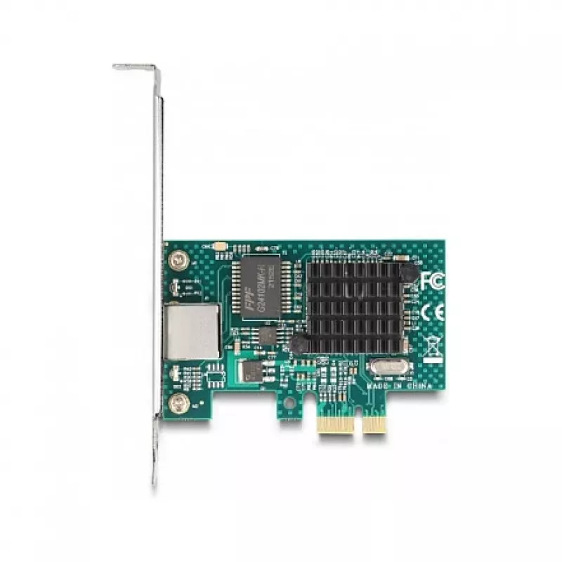 Tarjeta DeLOCK PCI Express x1 1 x RJ45 Gigabit LAN BCM Gris