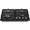 Placa de gas Gorenje GT641KB, encimera 60 cm, 4 zonas de gas, vidrio templado, parrillas de hierro fundido, mandos giratorios