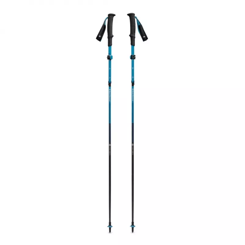Bastones de trekking Black Diamond Distance Carbon FLZ, ajustables 110–125 cm, caña de carbono, plegables, 3 piezas, 336 g