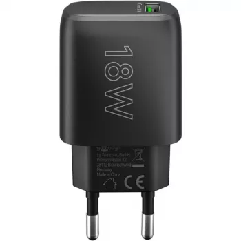 Cargador rápido USB-A QC (18 W) (negro)