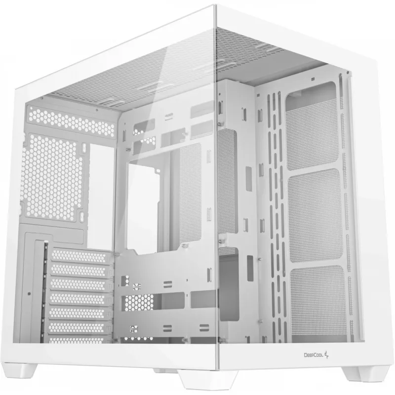 Caja de PC DeepCool CG530 WH Midi Tower – ATX/Micro ATX/ITX, cristal templado, 2 bahías de 3,5