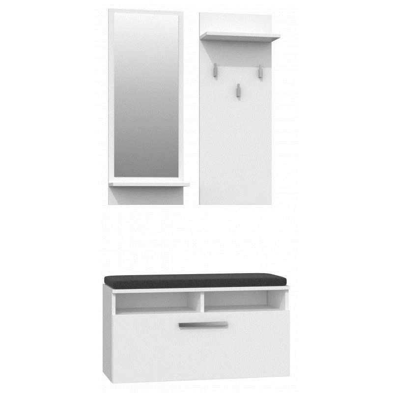 Armario de recibidor Topeshop GAR RIVA BIEL blanco 1 puerta giratoria