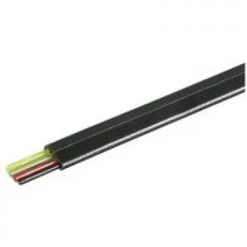 Wentronic Goobay cable plano de teléfono rollo de 100 m, AWG 28, CCA (aluminio con revestimiento de cobre), negro (93304)