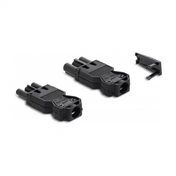 DeLOCK Conector de instalación regleta de tornillos de 3 polos negro 1 set