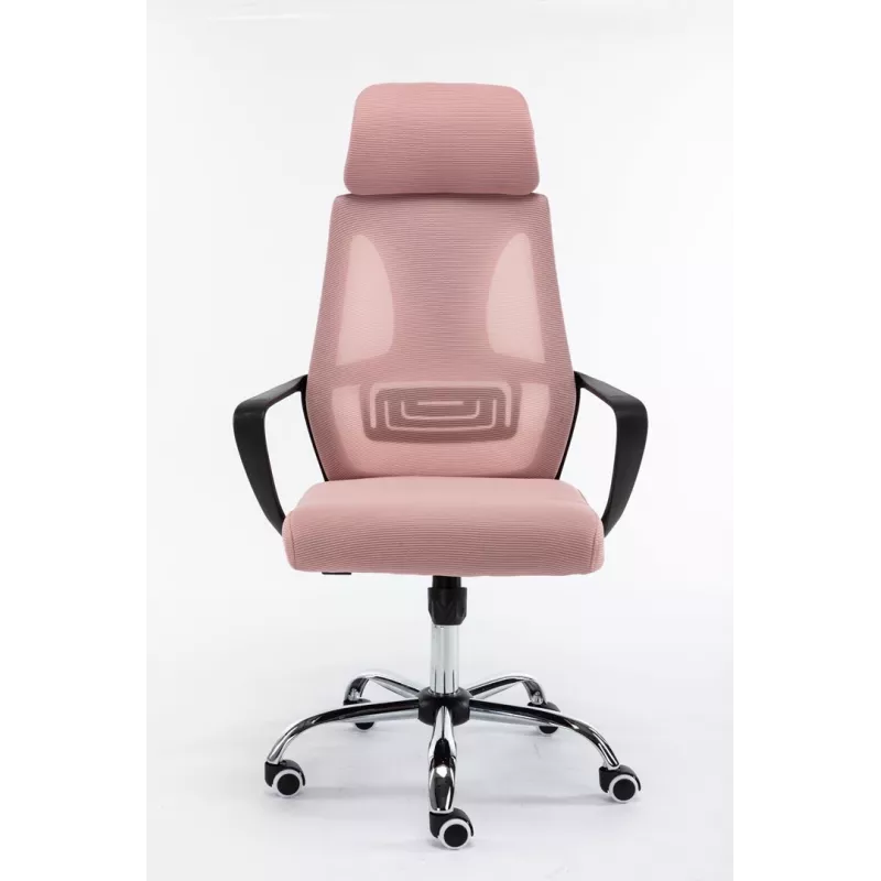 Topeshop FOTEL NIGEL RÓŻOWY silla de oficina/ordenador asiento acolchado respaldo de malla