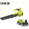 Soplador de hojas a batería ONE+ RY18BLB-140, 18 Volt, soplador de hojas Verde/Negro, batería de litio 4,0 Ah